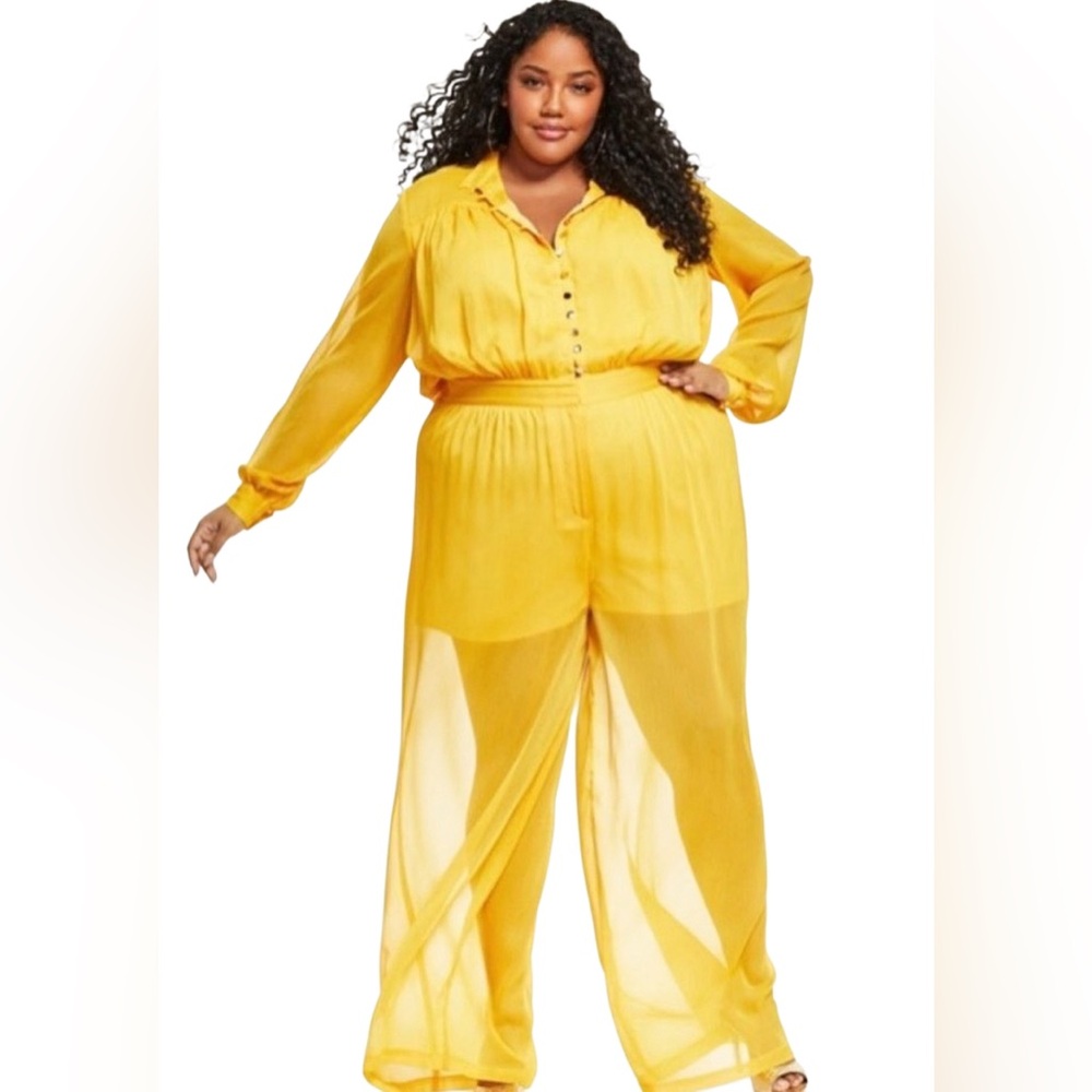 Nina Parker Sheer Chiffon Jumpsuit – Size 18W – NWT